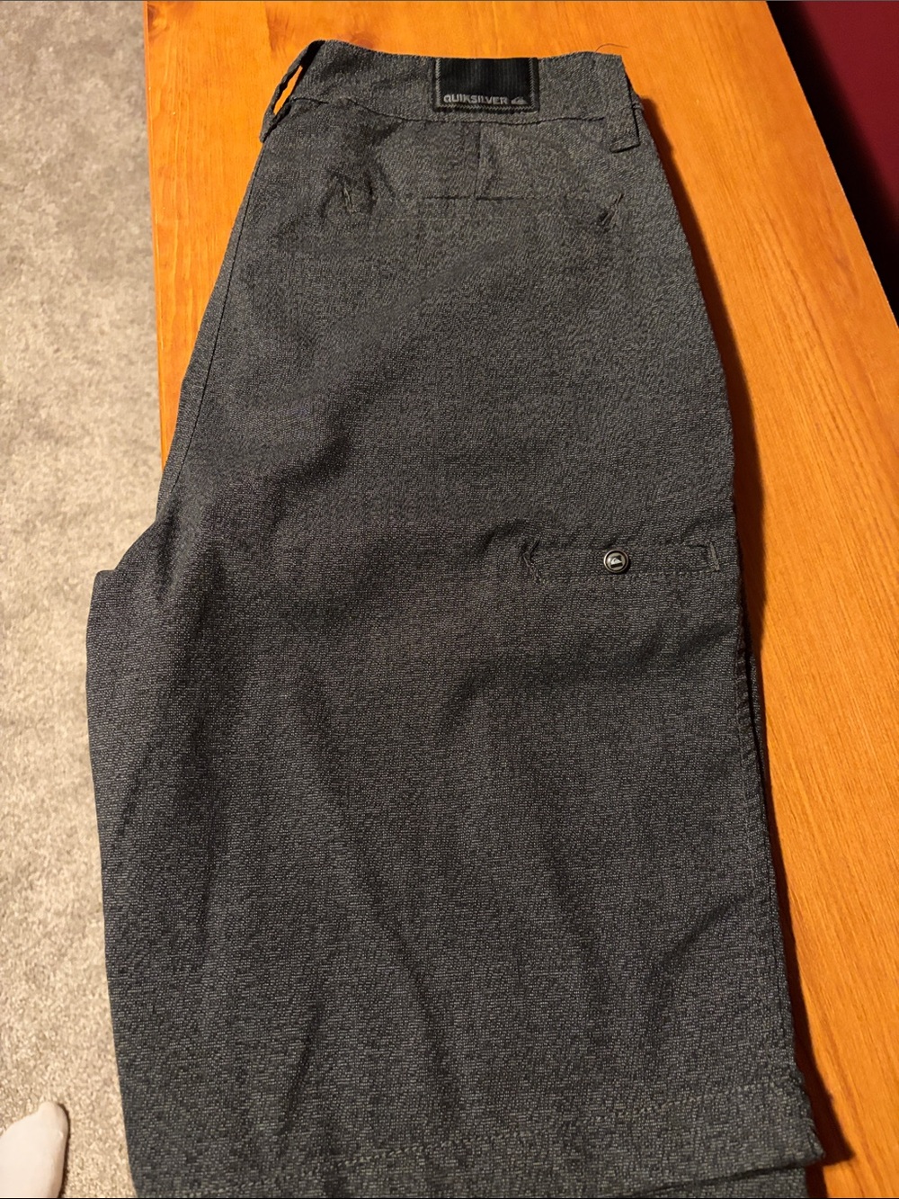 Quiksilver Men's Charcoal Gray Textured Cargo Shorts